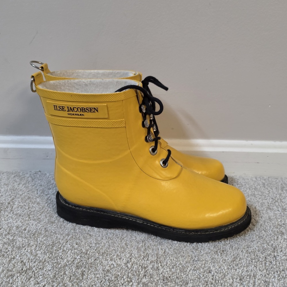 🔥Ilse Jacobsen Rub 2 Boot 🐥YELLOW Rain Boots Womens Size 10 -10.5 (EU 41)